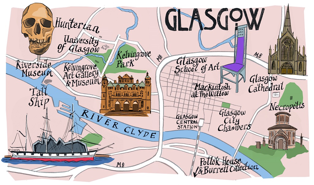 tourist map of glasgow